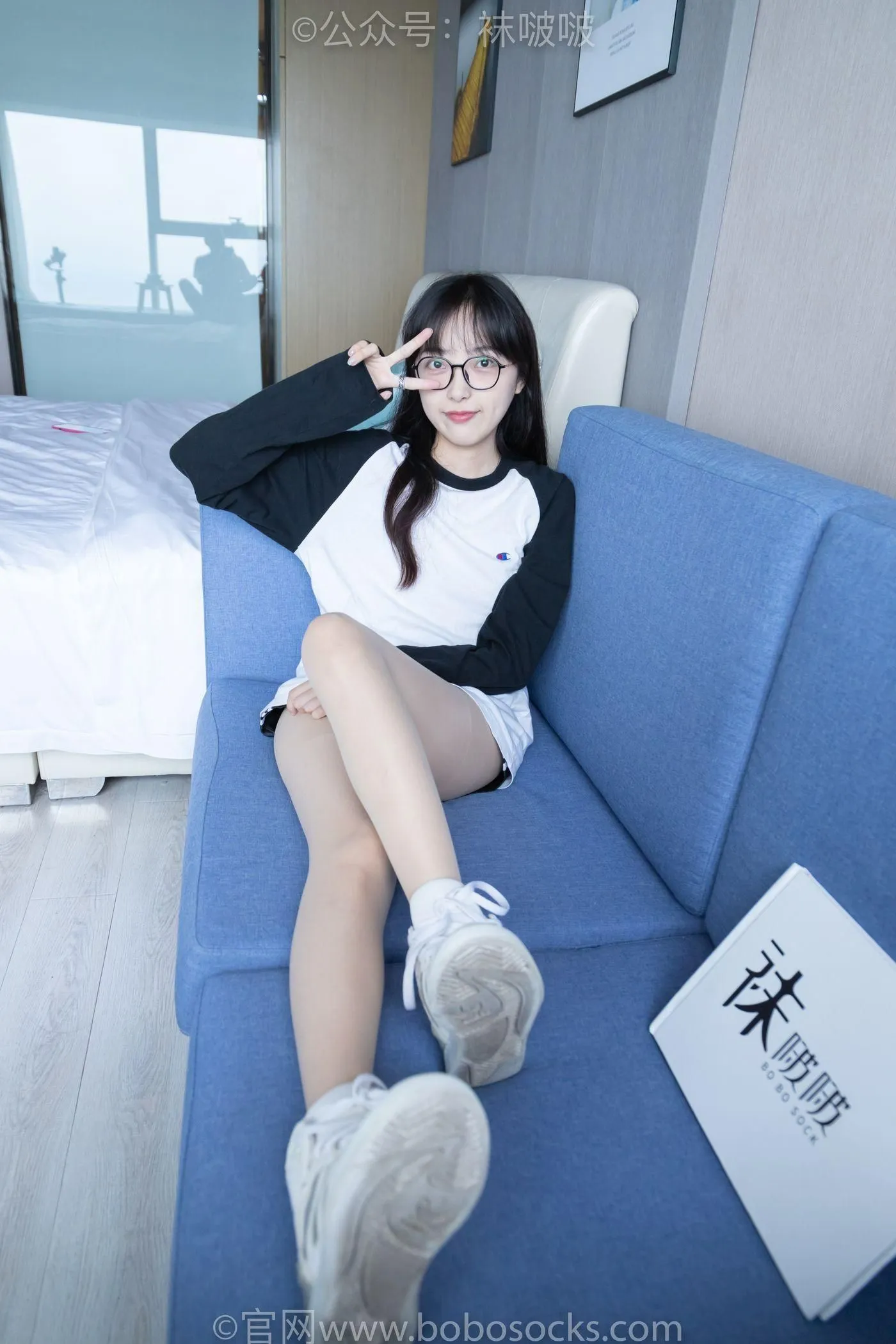 [BoBoSocks袜啵啵]NO.015 稚予-阿迪板鞋、白色短棉袜、肉丝 [135P]插图8